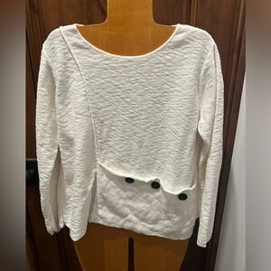 Willow cotton pullover top long sleeve soft nubby size large buttons